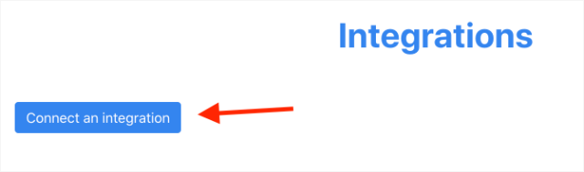 Connect an integration button screenshot