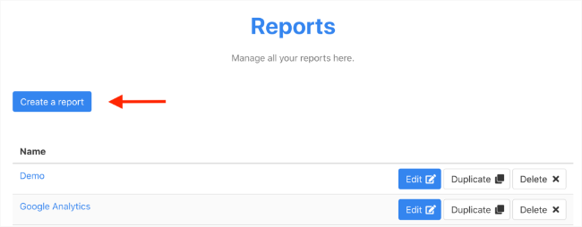 Create a report button screenshot