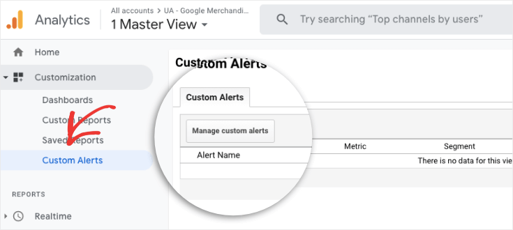manage custom alerts 