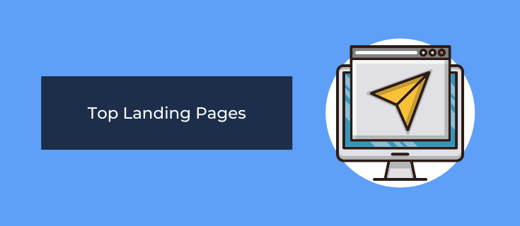 top landing pages as an example of an SEO report KPI